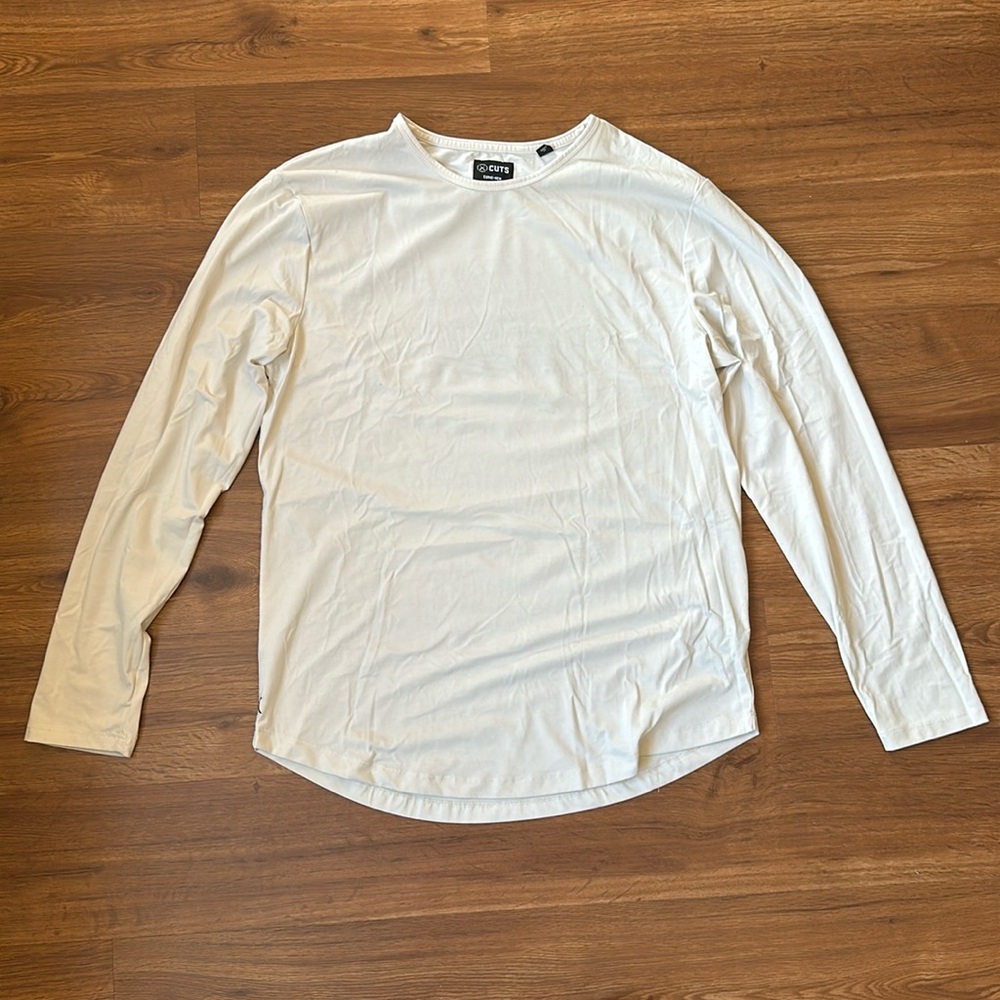 NWOT Cuts Clothing AO Long Sleeve Curve-Hem Tee Bone - XL